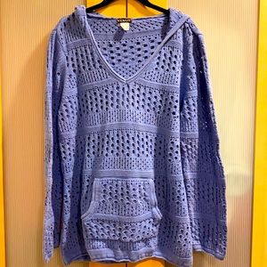 Denim blue hoody beach sweater